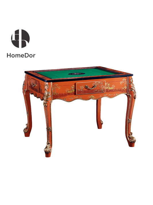 HomeDor Gilded Orange Charm Series Chinoiserie Mahjong Game Room Set