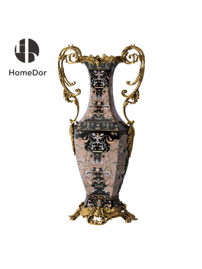 Juego de jarrones decorativos dorados de porcelana china HomeDor Lavish