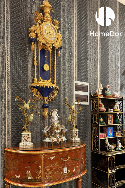 HomeDor Romantic Cherub & Bird Accent Mantel Clock