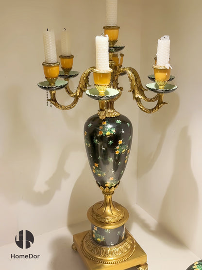 Conjunto de decoración HomeDor Luxe Classic con relieve floral en negro 