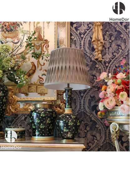 Conjunto de decoración HomeDor Luxe Classic con relieve floral en negro 