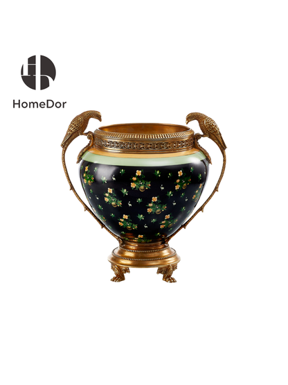 Conjunto de decoración HomeDor Luxe Classic con relieve floral en negro 