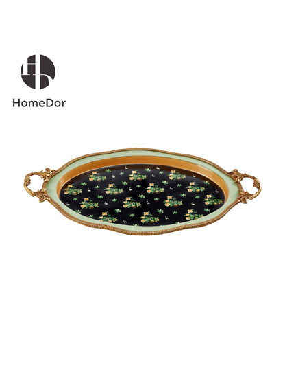 Conjunto de decoración HomeDor Luxe Classic con relieve floral en negro 
