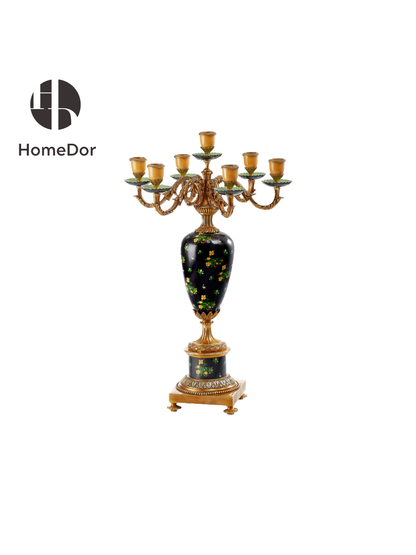 Conjunto de decoración HomeDor Luxe Classic con relieve floral en negro 