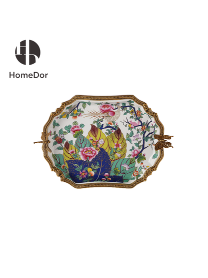 HomeDor Luxe Classical Polychrome Bird-Blossom Decor Set-I