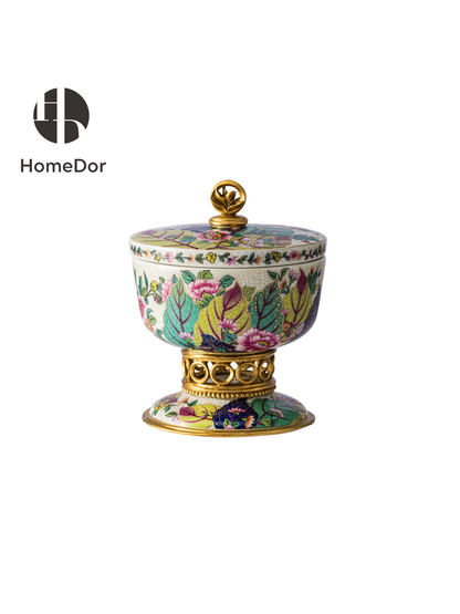 HomeDor Luxe Classical Polychrome Bird-Blossom Decor Set-II