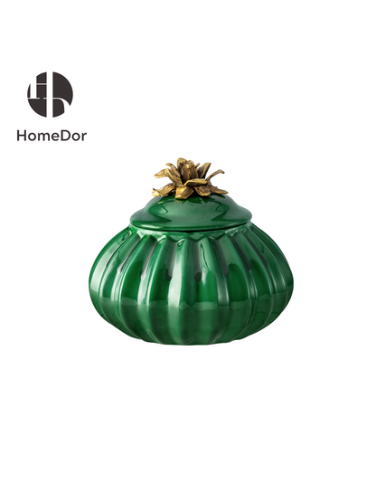 HomeDor Luxe Conjunto de decoración verde esmeralda y dorado I
