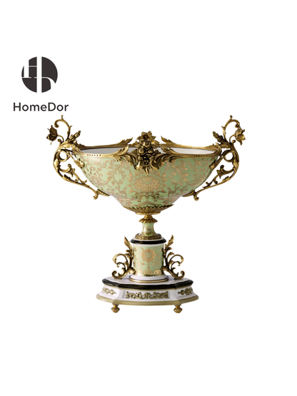 Conjunto de decoración dorada con motivos florales de inspiración barroca de lujo HomeDor