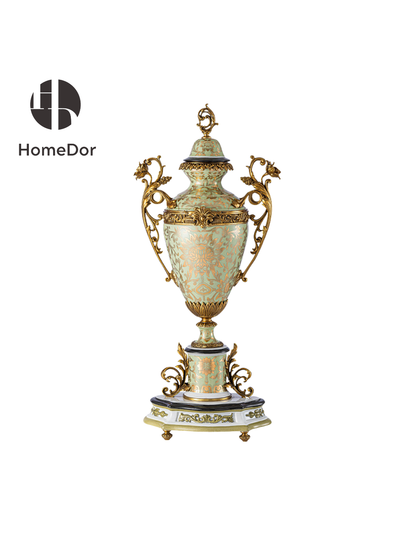 Conjunto de decoración dorada con motivos florales de inspiración barroca de lujo HomeDor
