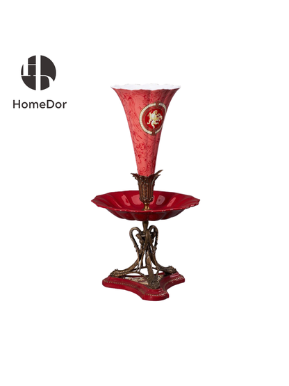 Colección de vasos heráldicos de lujo rococó carmesí HomeDor
