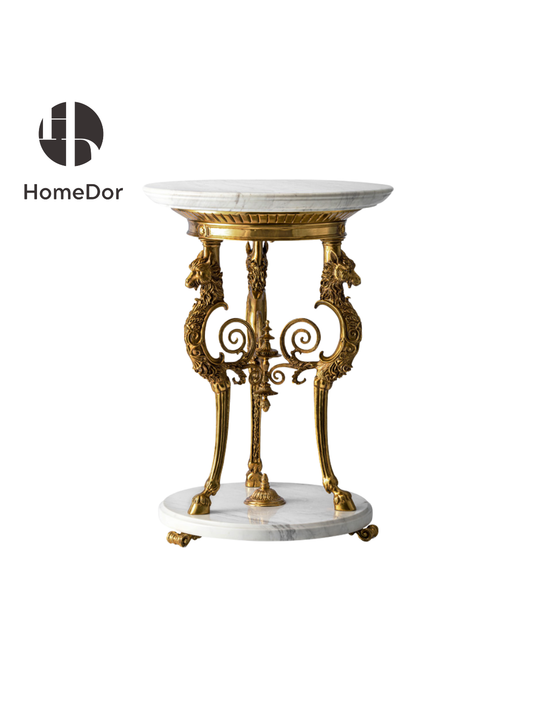 HomeDor Opulent Loong Accent Porcelain Round Hall Table