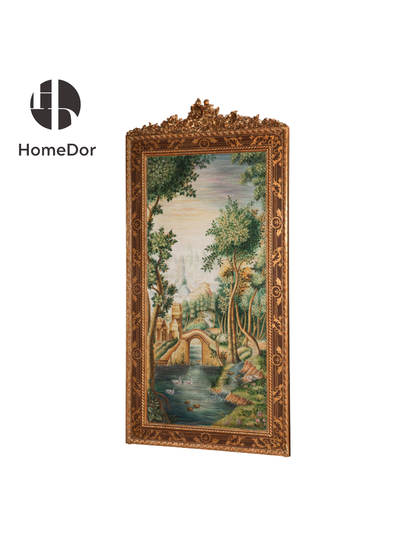 HomeDor Ornate Frame Pastoral Landscape Wall Art