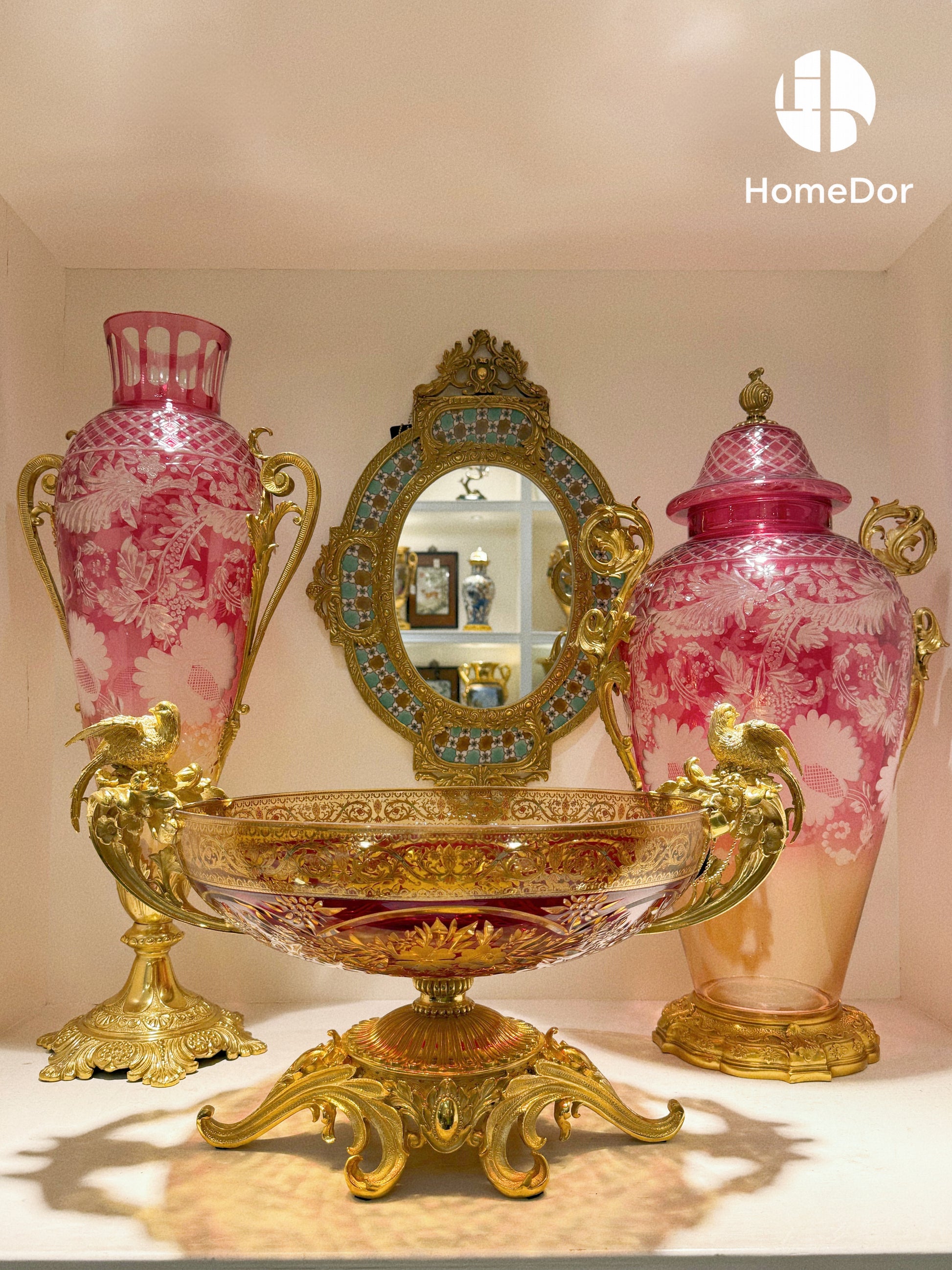 Pink Baroque Vases for Luxury Home Decor