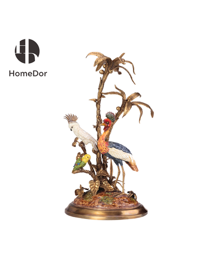 HomeDor Playful Tropical Island Birds Table Decor Sculpture Set