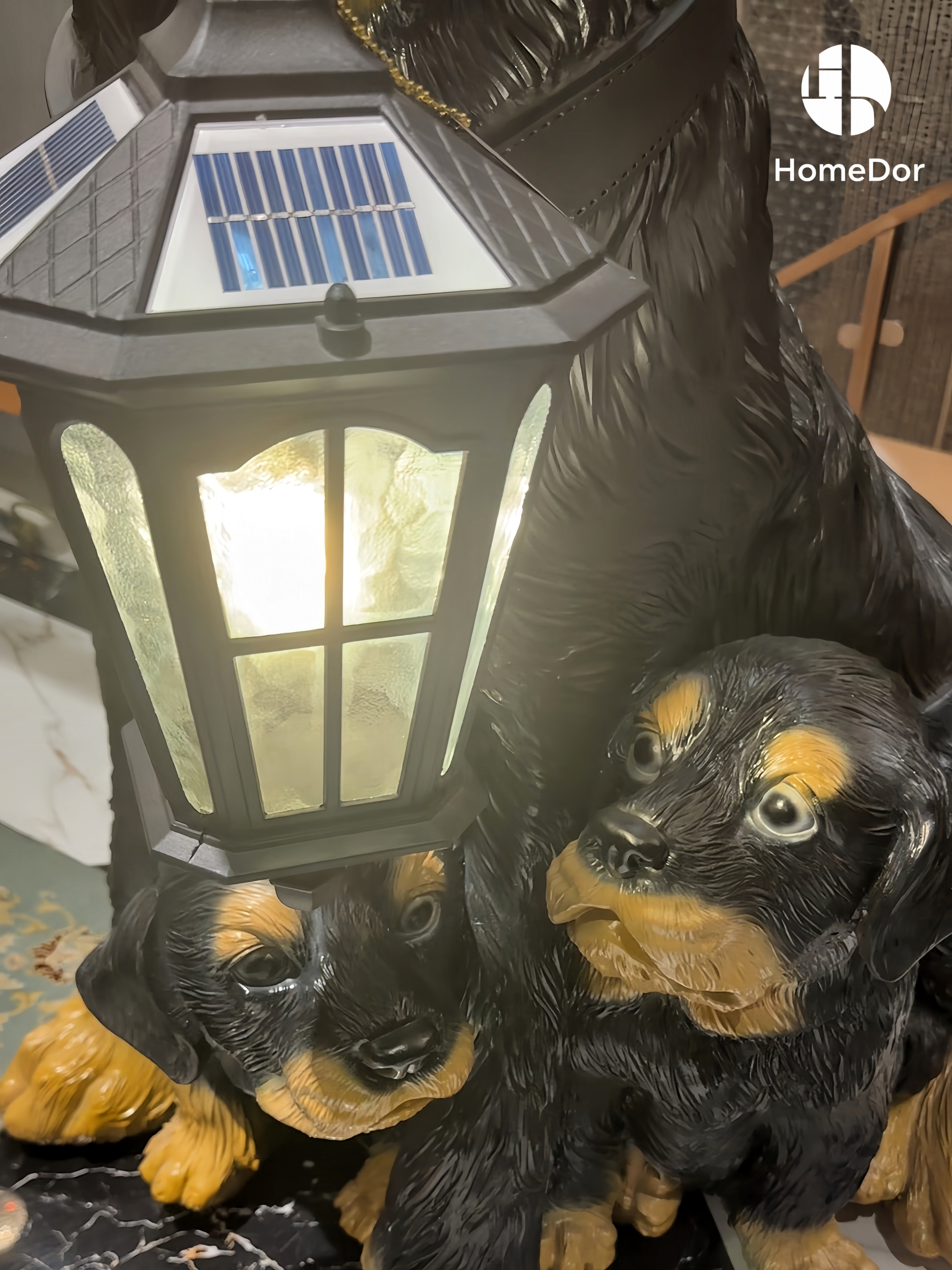 HomeDor Rottweiler Sculpture Brass Floor Lamp