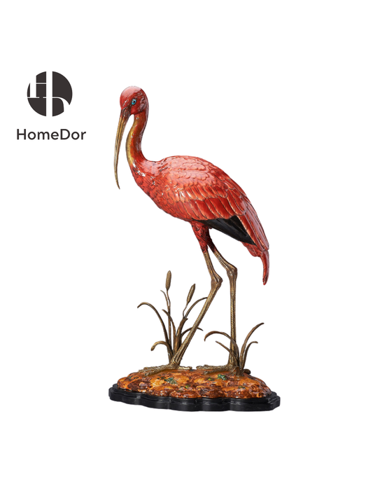 HomeDor Vibrant Scarlet Ibis Art Sculpture