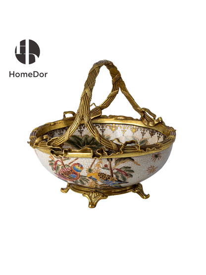 HomeDor Vintage Bird & Botanical Gilded Decor Set