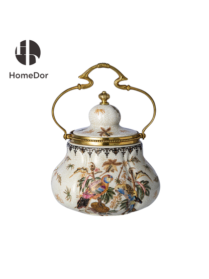 HomeDor Vintage Bird & Botanical Gilded Decor Set