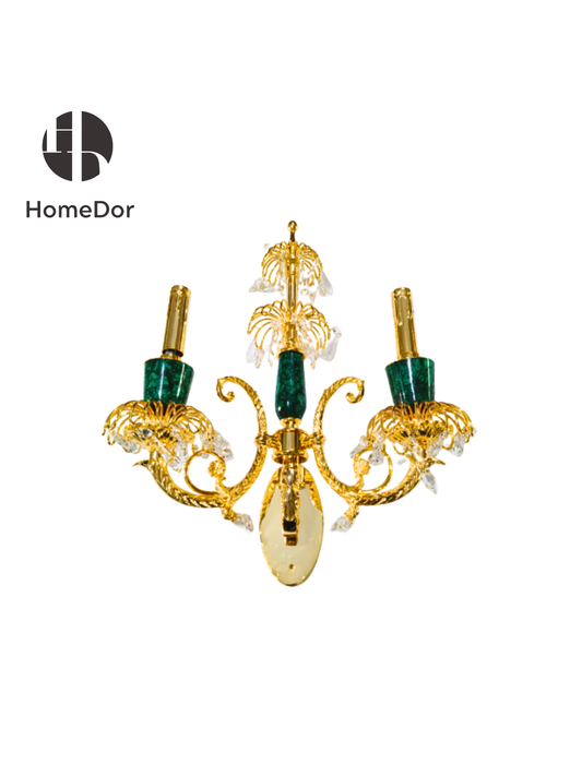 HomeDor Vintage French Regal Malachite Wall Sconce