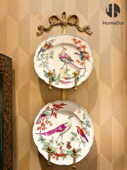 HomeDor Vintage Hand-Painted Wall Decor Plate Set