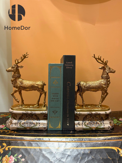 HomeDor Vintage Regal Gilded Stag Bookend