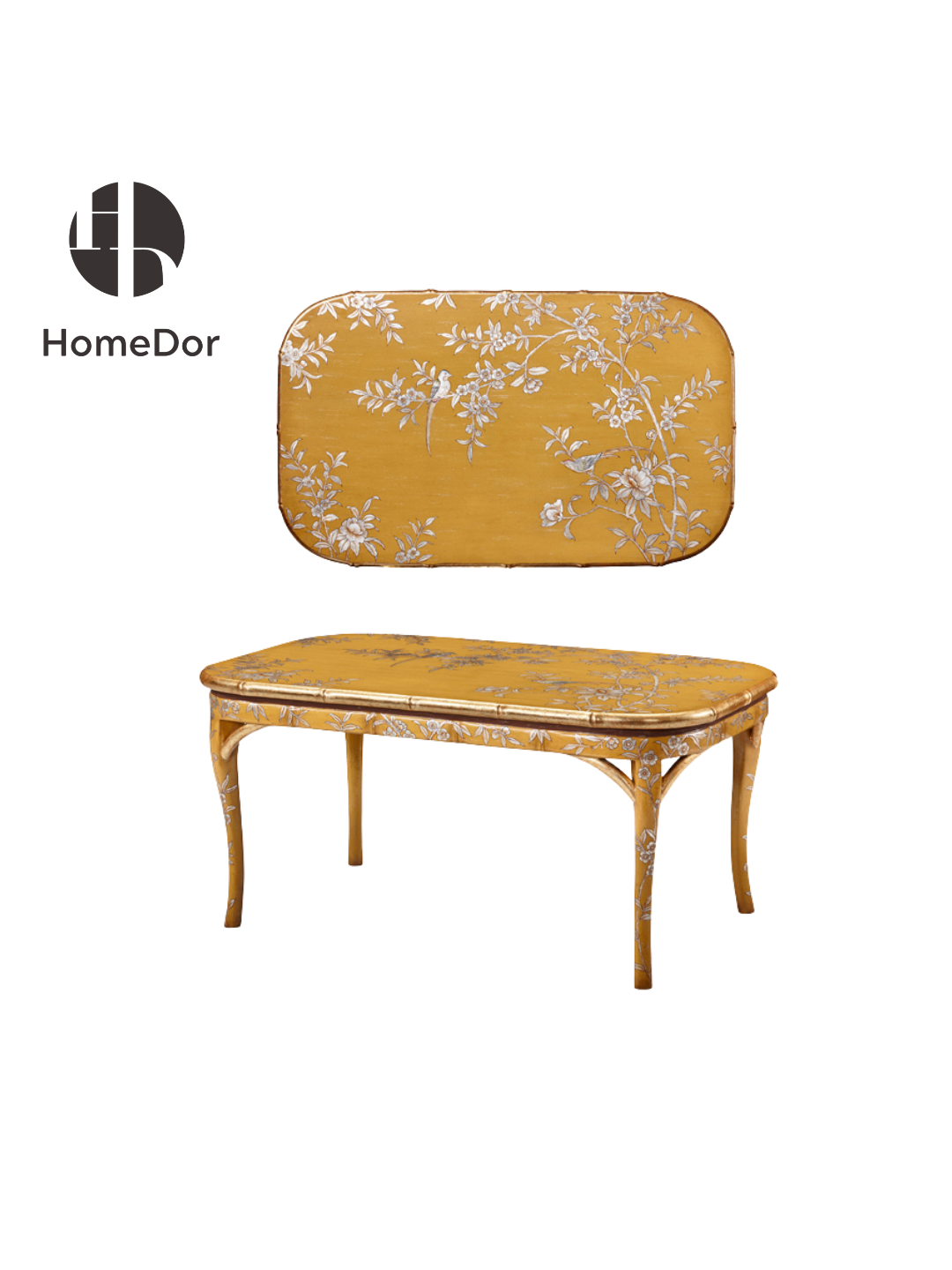 HomeDor × FH&Home | Imperial Yellow Series Bamboo-inspired Rectangular Coffee Table