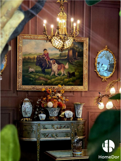 HomeDor × FH&Home | Classical Pineapple-inspired Delicate Carved Brass Chandelier