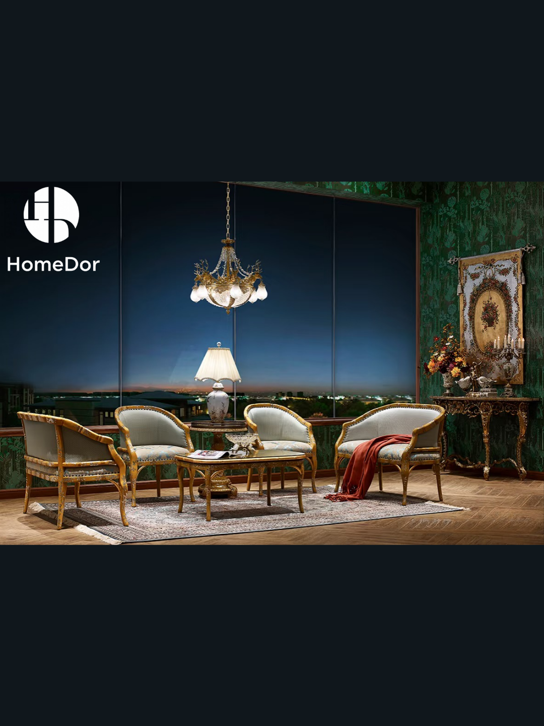 HomeDor × FH&Home |  Imperial Yellow Series Bamboo-inspired Accent Armchair