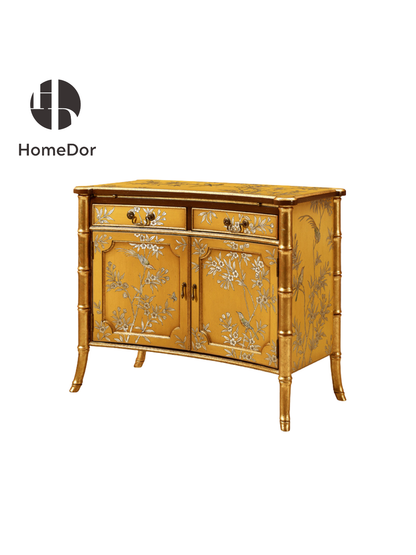 HomeDor × FH&Home | Imperial Yellow Series Bamboo-inspired Console Cabinet