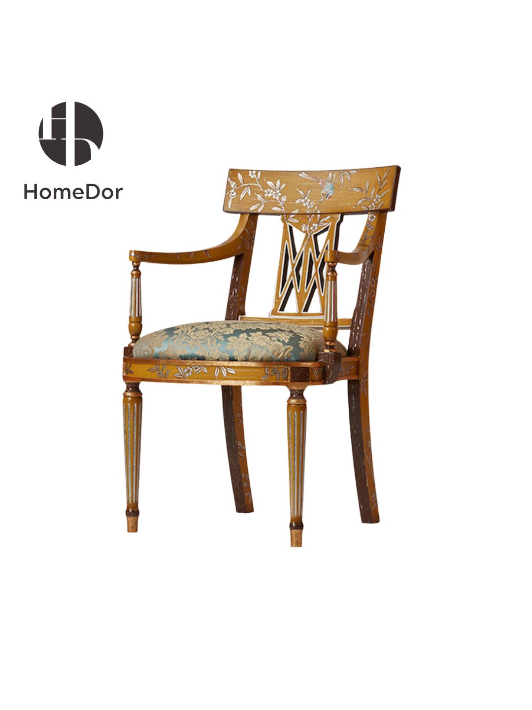 HomeDor × FH&Home | Imperial Yellow Series Chinoiserie Sophisticated Armchair