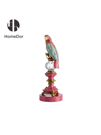 HomeDor × FH&Home | Rococo Inspired Vibrant Pink Parrot Table Decor