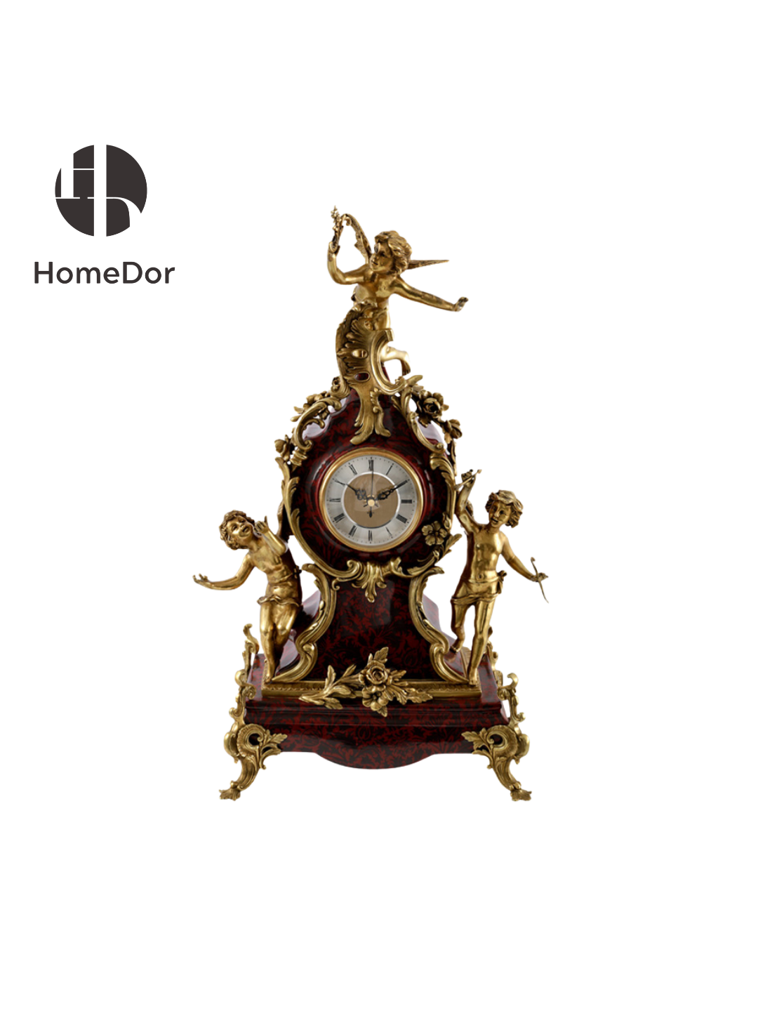HomeDor × FH&Home | Vintage European Ornate Cherub Mantel Clock