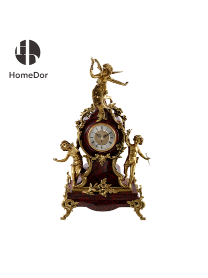 HomeDor × FH&Home | Vintage European Ornate Cherub Mantel Clock
