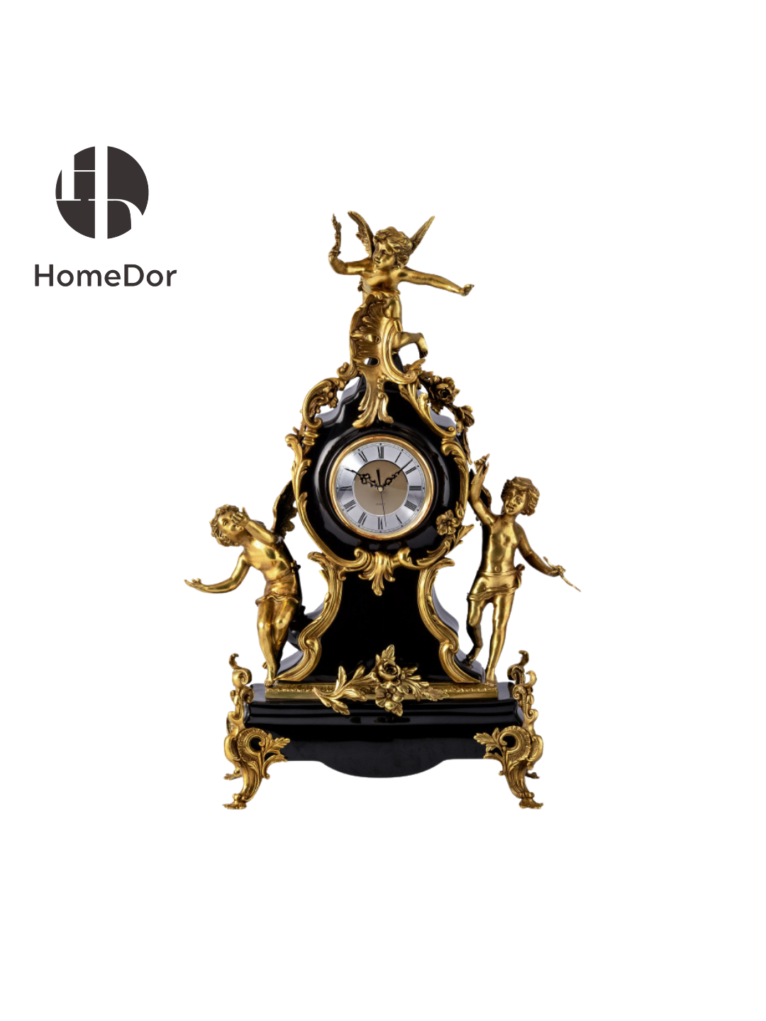 HomeDor × FH&Home | Vintage European Ornate Cherub Mantel Clock