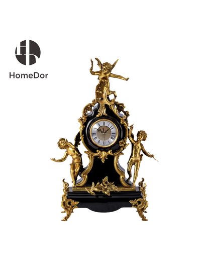 HomeDor × FH&Home | Vintage European Ornate Cherub Mantel Clock