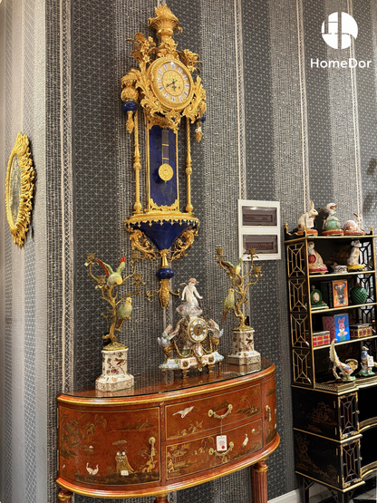 HomeDor × FH&Home | Romantic Cherub & Bird Accent Mantel Clock Set