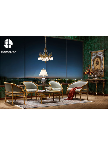 HomeDor Imperial Yellow Series Bamboo-inspired Seat Set