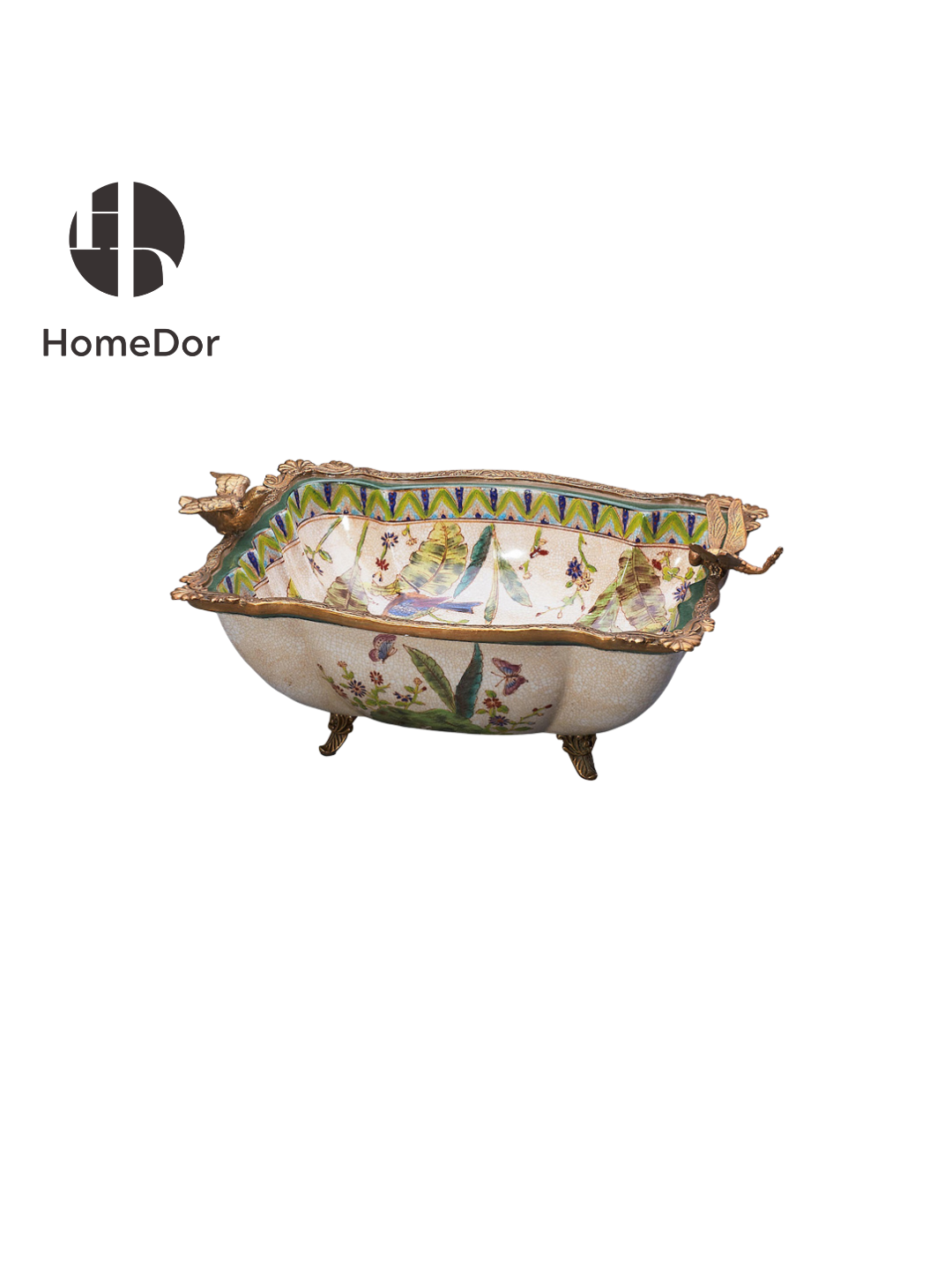 HomeDor × FH&Home | Elegant Hand-Painted Green Spring Porcelain Decor Set