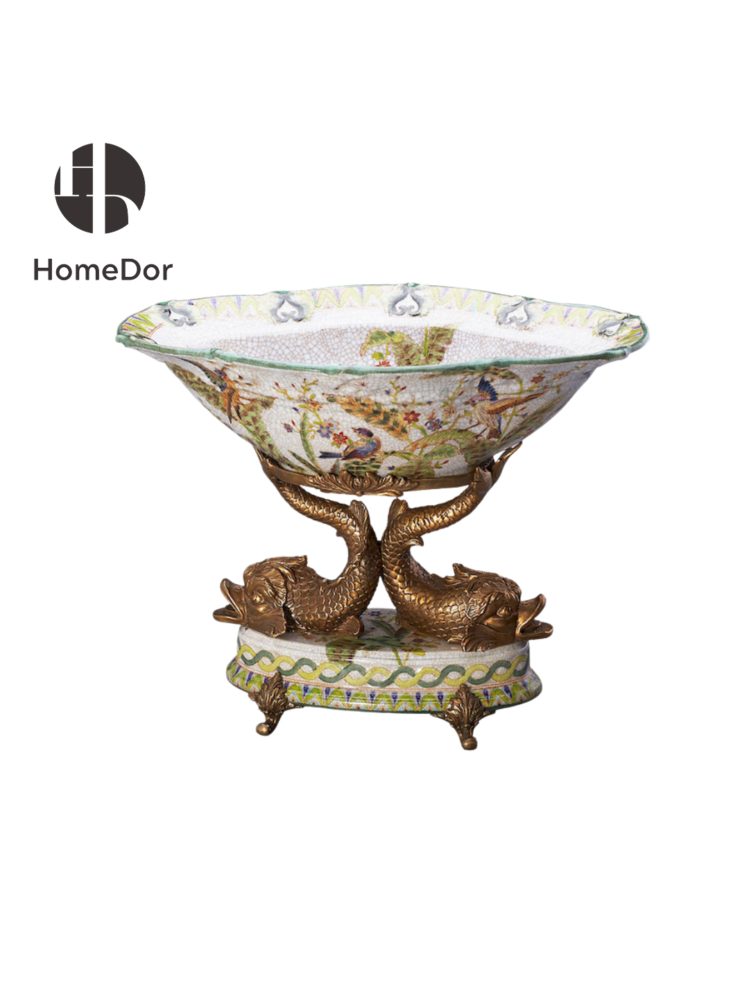 HomeDor × FH&Home | Elegant Hand-Painted Green Spring Porcelain Decor Set