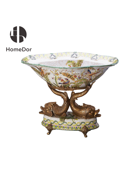 HomeDor × FH&Home | Elegant Hand-Painted Green Spring Porcelain Decor Set