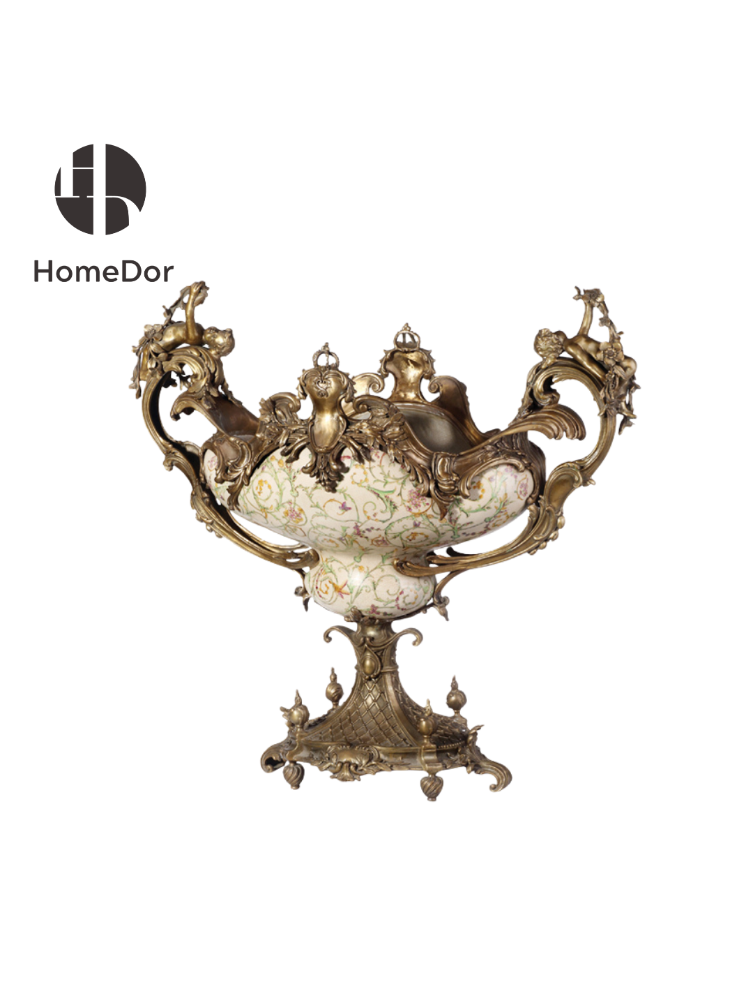 HomeDor × FH&Home | Ornate Four-Bellied Deep Decorative Vessel