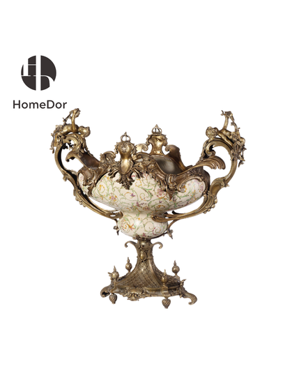 HomeDor × FH&Home | Ornate Four-Bellied Deep Decorative Vessel