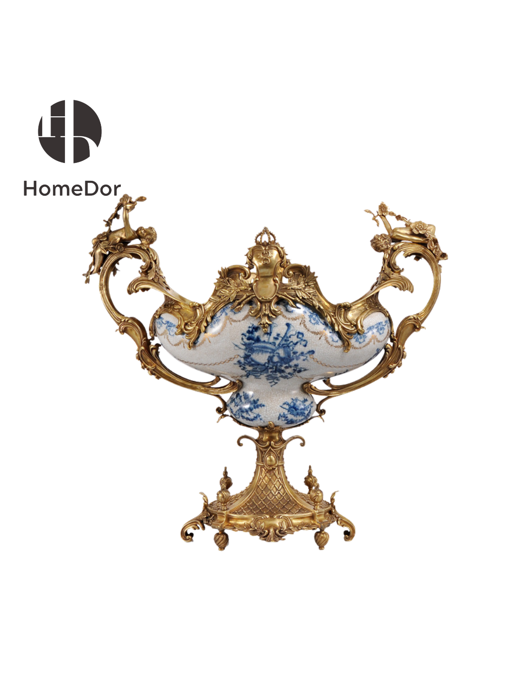 HomeDor × FH&Home | Ornate Four-Bellied Deep Decorative Vessel