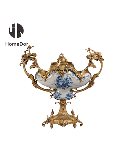 HomeDor × FH&Home | Ornate Four-Bellied Deep Decorative Vessel
