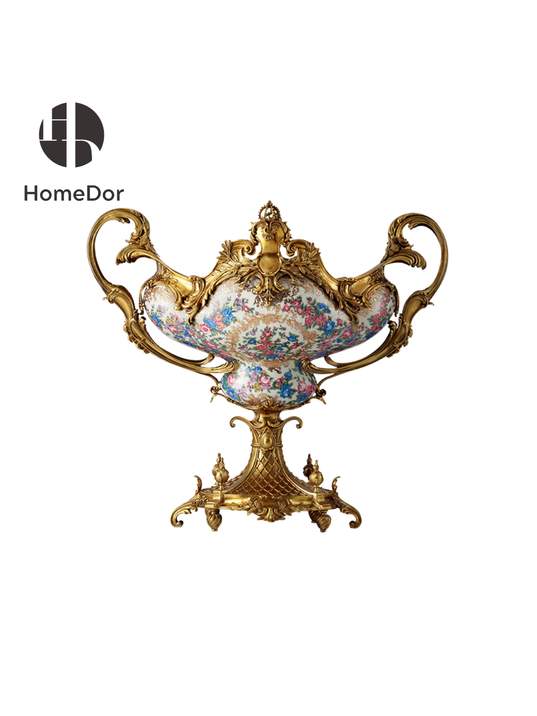 HomeDor × FH&Home | Ornate Four-Bellied Deep Decorative Vessel