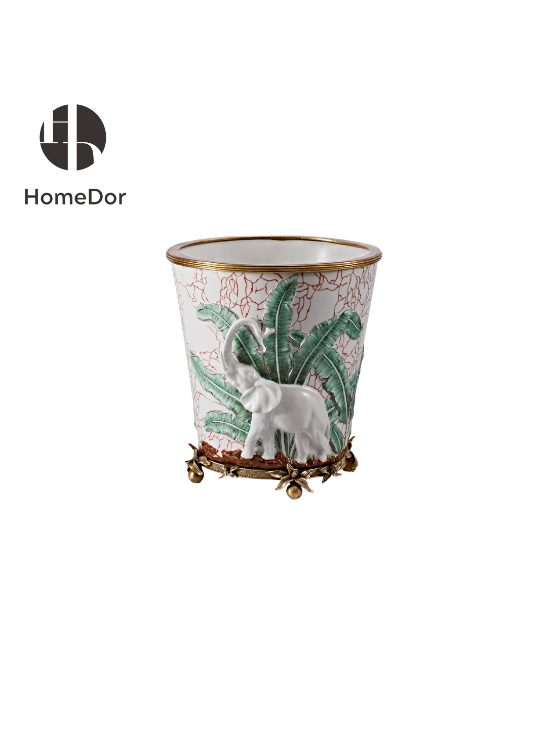 HomeDor × FH&Home | Nature-Inspired Elephant & Tropical Foliage Embossed Decor Set