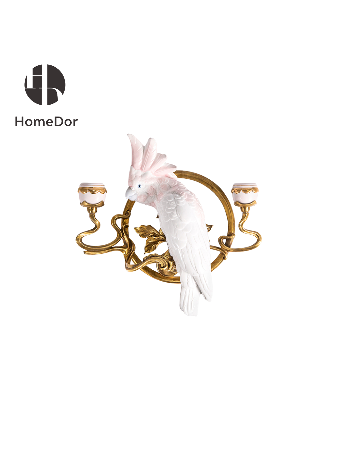HomeDor × FH&Home | Pink Cockatoo Wall-Mounted Candle Holder
