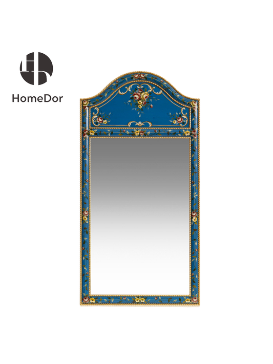 HomeDor × FH&Home | Blue Symphony Floral Arched Hall Mirror