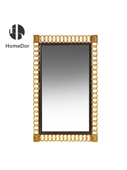 HomeDor × FH&Home | Luxe Chain-Patterned Frame Rectangular Wall Mirror