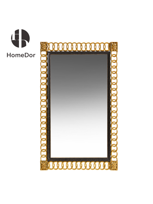 HomeDor × FH&Home | Luxe Chain-Patterned Frame Rectangular Wall Mirror